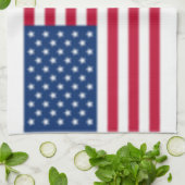 米国旗ぼやけ キッチンタオル (折り畳み)