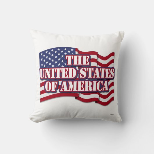 米国旗を持つアメリカ合衆国 クッション (正面)