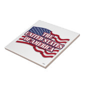 米国旗を持つアメリカ合衆国 タイル (側面)