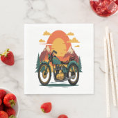 米国旗を持つオートバイ、7月4日 スタンダードランチョンナプキン (インサイチュ)