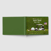 米国旗を持つゴルフカート ゲストブック (全面)