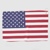 米国旗を持つゴルフタオル ゴルフタオル (横)