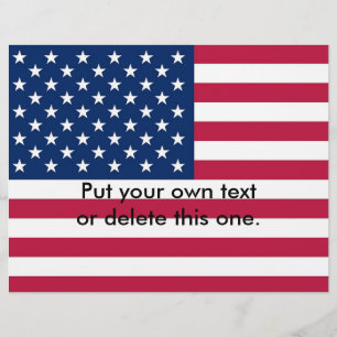 米国旗を持つフライヤー チラシ