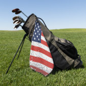米国旗を持つレザーゴルフグローブ ゴルフタオル (グリーン)