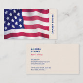 米国旗を持つ名刺 名刺 (正面/裏面)