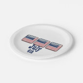 米国旗を持つ四角いボタン、7月4日紙プレート ペーパープレート (アングル)