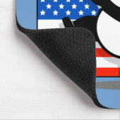 米国旗を持つ愛国心が強いパンダ マウスパッド (コーナー)