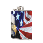 米国旗を持つ愛国心が強い白頭鷲 フラスク (左)