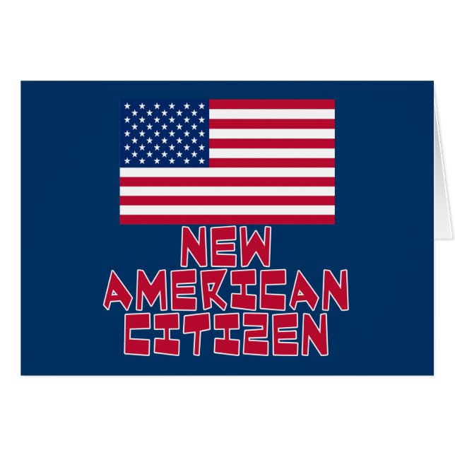 米国旗を持つ新しいアメリカの市民 (正面横)