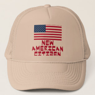 米国旗を持つ新しいアメリカの市民 キャップ