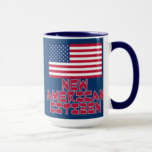米国旗を持つ新しいアメリカの市民 マグカップ