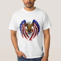 米国旗を掲げたアメリカワシ