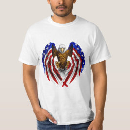米国旗を掲げたアメリカワシ Tシャツ