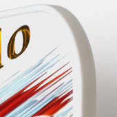 米国旗を掲げて草原に立つバッファロー ピックルボールラケット (左詳細)