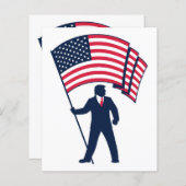 米国旗を掲げるトランプ大統領 (正面/裏面)