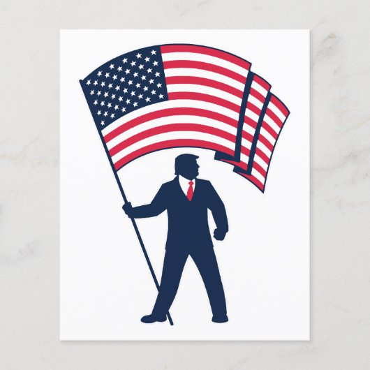 米国旗を掲げるトランプ大統領 (正面)