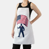 米国旗を掲げるトランプ大統領 エプロン (インサイチュ)