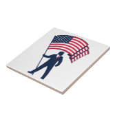 米国旗を掲げるトランプ大統領 タイル (側面)