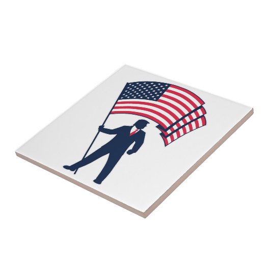 米国旗を掲げるトランプ大統領 タイル (側面)