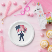 米国旗を掲げるトランプ大統領 ペーパープレート (パーティー)