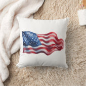 米国旗を飾った枕 クッション (ブランケット)