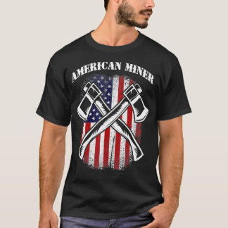 米国旗アメリカ鉱夫 Tシャツ