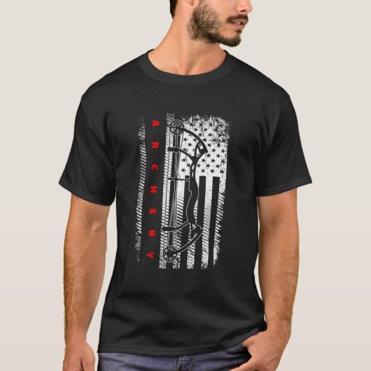 米国旗アーチェリー Tシャツ (正面)