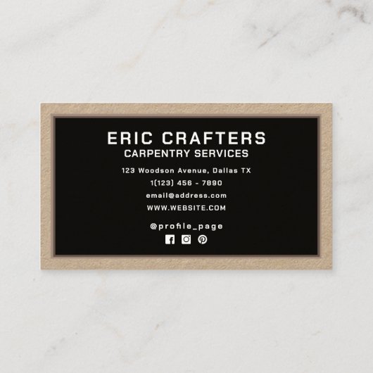 米国旗インスパイアフェイク木名刺 名刺 (裏面)