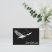 *~*米国旗イーグルグレイ（黒） 名刺 (スタンド正面)