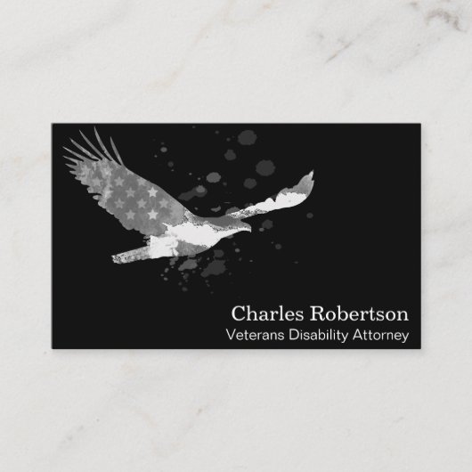 *~*米国旗イーグルグレイ（黒） 名刺 (正面)