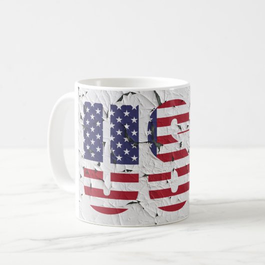 米国旗カッコいいデザイン コーヒーマグカップ (正面左)