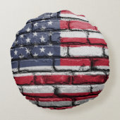 米国旗クールデザイン ラウンドクッション (裏面)