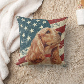 米国旗グランジコッカースパニエル犬犬 クッション (ブランケット)