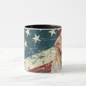 米国旗グランジゴールデンレトリエバードッグ マグカップ (中央)