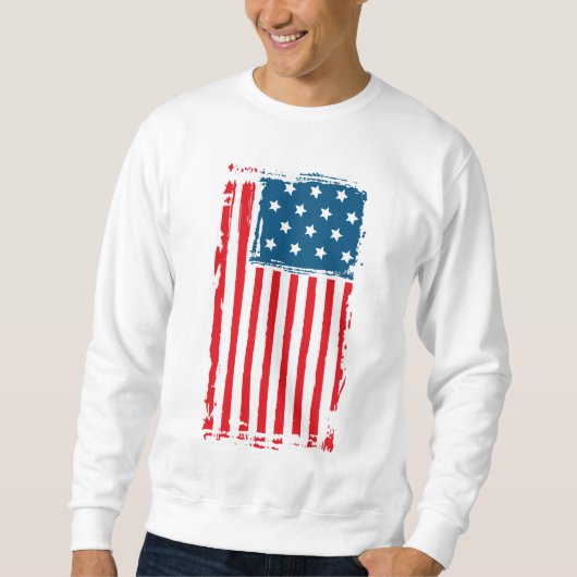 米国旗グランジヴィンテージTシャツ スウェットシャツ (正面)