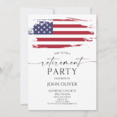 米国旗グランジ旗軍隊退職パーティー 招待状 (正面)