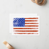 米国旗グランジ旗 ノートカード (正面/裏面インサイチュ)