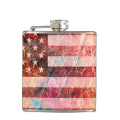 米国旗グランジ画#5 フラスク (正面)