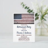 米国旗グランジ軍隊警察の退職 インビテーションポストカード (スタンド正面)