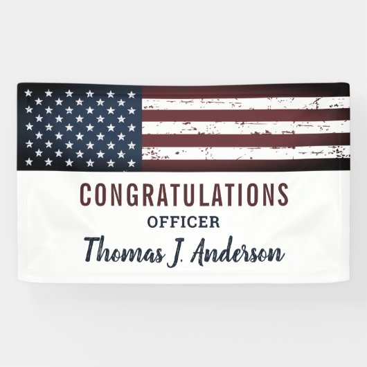 米国旗グランジ軍隊警察の退職 横断幕 (横)