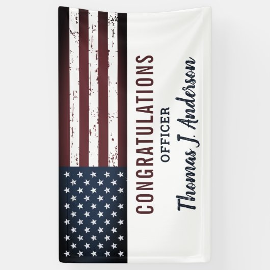 米国旗グランジ軍隊警察の退職 横断幕 (縦)