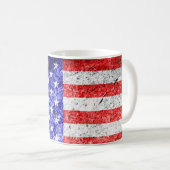 米国旗グランジ コーヒーマグカップ (正面右)