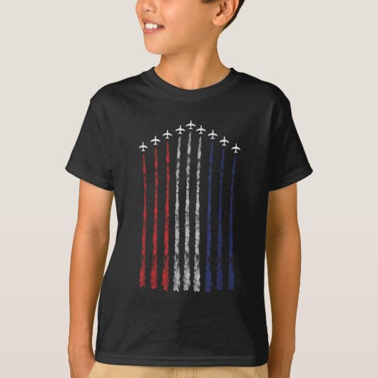 米国旗ジェットコントレイル Tシャツ (正面)
