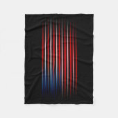 米国旗ストライプの フリースブランケット (正面)