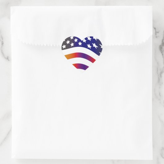 米国旗ハートアメリカ名誉軍を愛しストライプる ハートシール (バッグ)