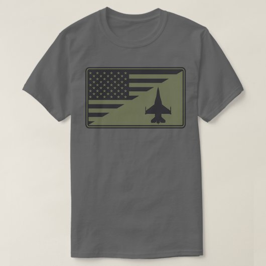 米国旗バイパーF16出撃 Tシャツ (デザイン正面)
