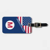 米国旗パーソナライズされたの旅モダン行荷物 ラゲッジタグ (正面横)