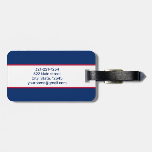 米国旗パーソナライズされたの旅モダン行荷物 ラゲッジタグ (裏面横)
