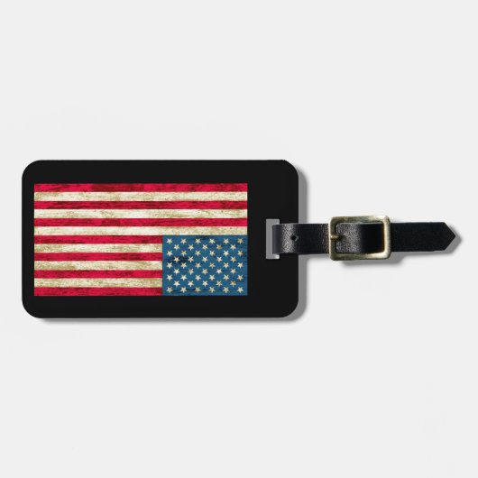 米国旗パーソナライズされたアメリカ国旗の荷物タグ ラゲッジタグ (正面横)