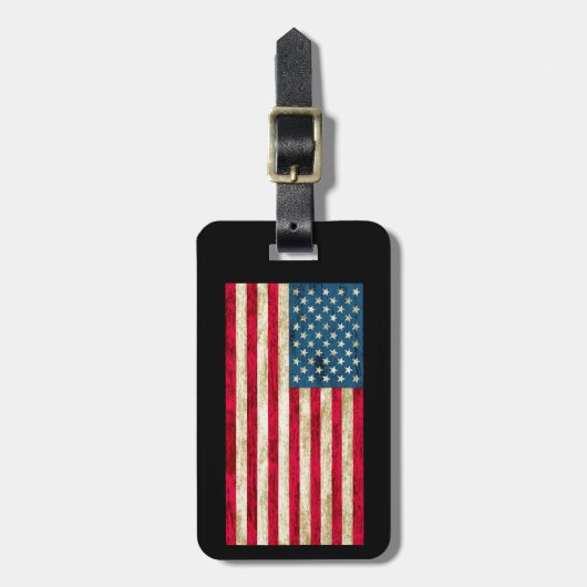 米国旗パーソナライズされたアメリカ国旗の荷物タグ ラゲッジタグ (正面縦)